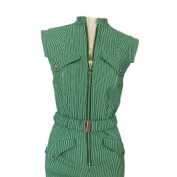 Kontiki Legs Green Stripe Denim